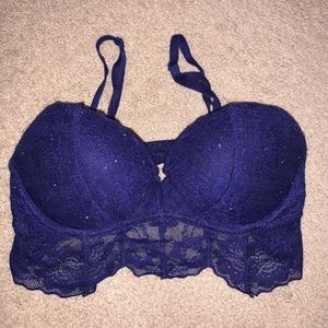 Navy lace Bra-let (PINK)